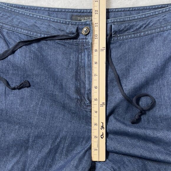 Talbots Denim Capris Jeans Women's Size 14 Blue Stretch Drawcord Waist - Picture 11 of 13